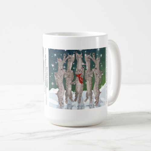 Ten Lynx a_Leaping Holiday Coffee Mug