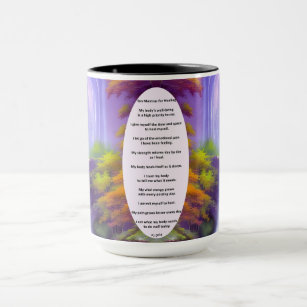 Ten mantras for healing waterfall coffee mug