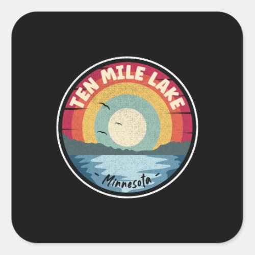 Ten Mile Lake Minnesota Colorful Scene Square Sticker