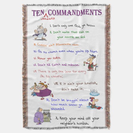 Ten Minnesota Commandments Throw Blanket