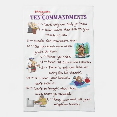 Ten Minnesota Commandments Towel