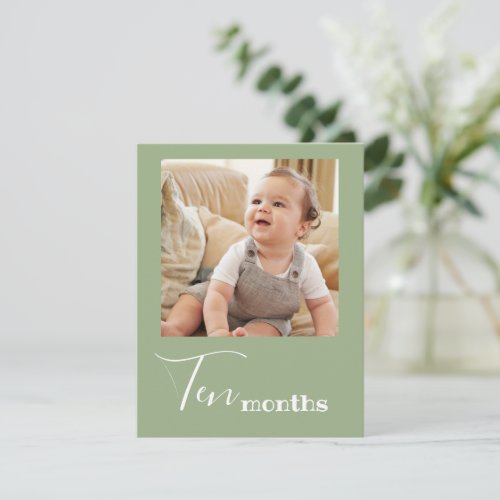 Ten Month Photo First Birthday Banner Card