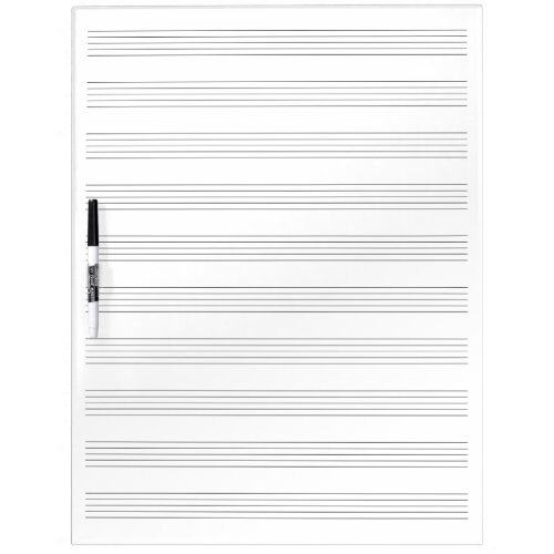 Ten Musical Staffs Staves Systems Blank Empty Dry  Dry Erase Board