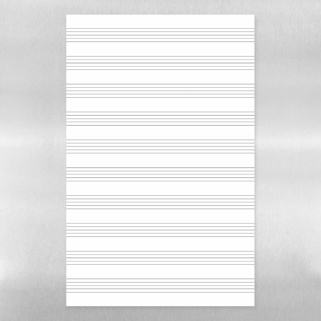 Ten Musical Staffs Staves Systems Blank Empty Magnetic Dry Erase Sheet (Vertical)