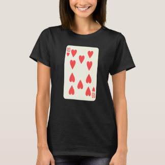 Ten Of Hearts Playing Card Couples Halloween Costu T-Shirt
