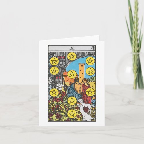 Ten of pentacles blank card