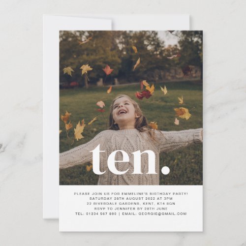 Ten Photo Birthday Invitation 