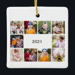 Ten Photo Collage Generic We are Blessed Christmas Ceramic Ornament<br><div class="desc">Ten Photo Collage Year in Review Christmas Glass Ornament.   We are blessed.</div>