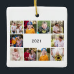 Ten Photo Collage Generic We are Blessed Christmas Ceramic Ornament<br><div class="desc">Ten Photo Collage Year in Review Christmas Glass Ornament.   We are blessed.</div>