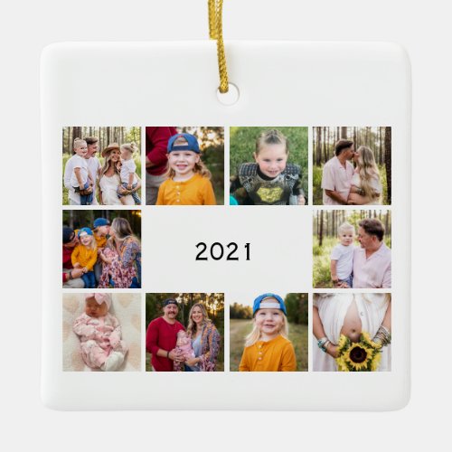 Ten Photo Collage Generic We are Blessed Christmas Ceramic Ornament