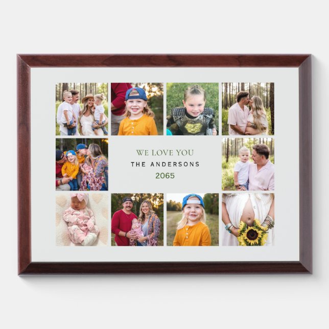Ten Photo Collage We Love you Award Plaque (Horizontal)