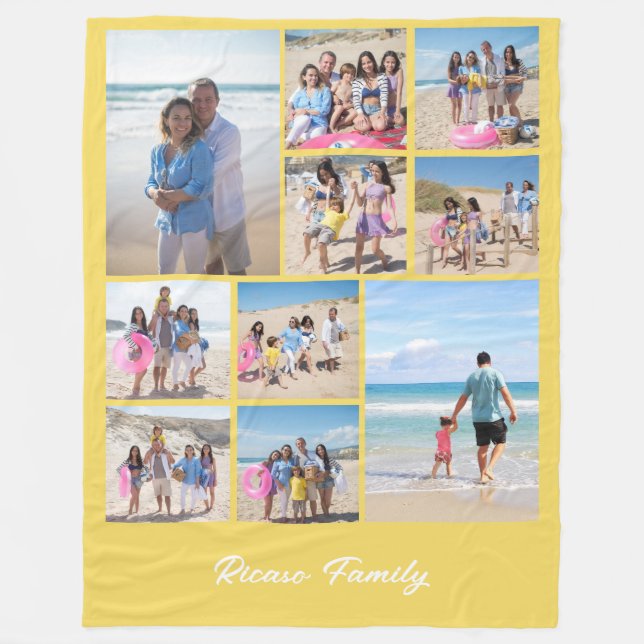 Ten Photo Template Personalized By You Fleece Blanket (Front)