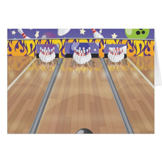 Ten Pin Bowling Alley Cards (Front Horizontal)