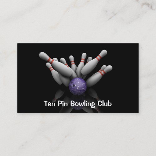 Ten Pin Bowling Business Card