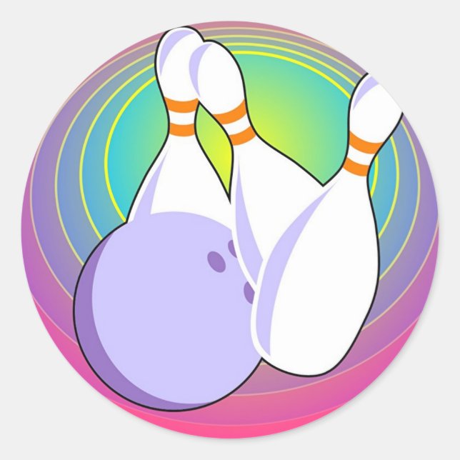 Ten Pin Bowling Classic Round Sticker (Front)