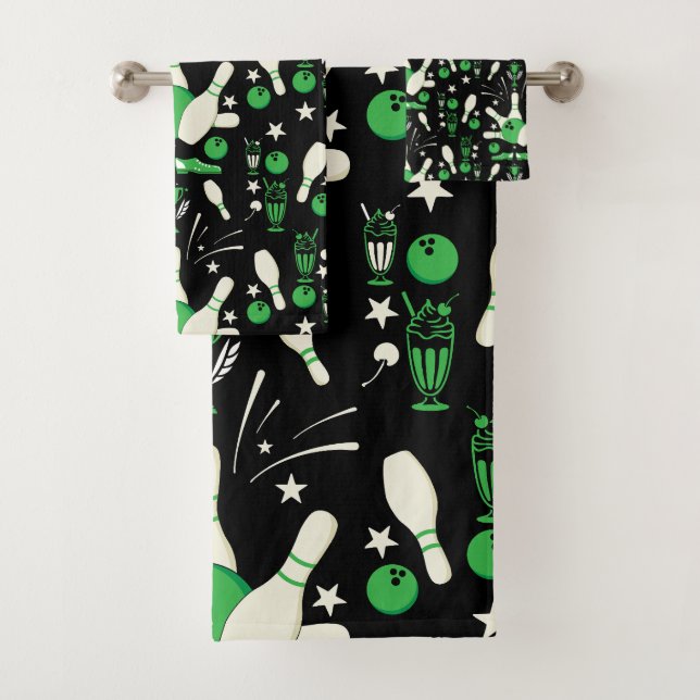 Ten Pin Bowling Home Decor Bath Towel Set (Insitu)