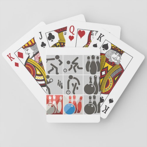 Ten Pin Bowling Icons Playing Cards