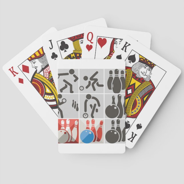 Ten Pin Bowling Icons Playing Cards (Back)