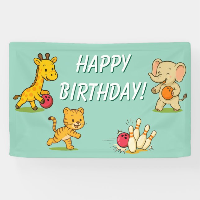 Ten Pin Bowling Party Celebration Sign Decoration (Horizontal)