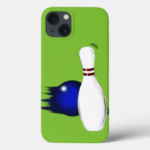 Ten Pin Bowling Pin and Ball Sport Design iPhone 13 Case