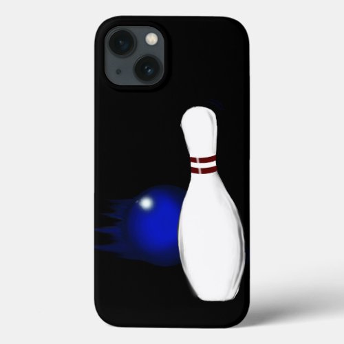 Ten Pin Bowling Pin and Ball Sport Design iPhone 13 Case