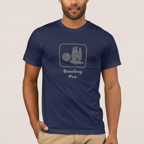 Ten_Pin Bowling Pro Grey Logo T_Shirt