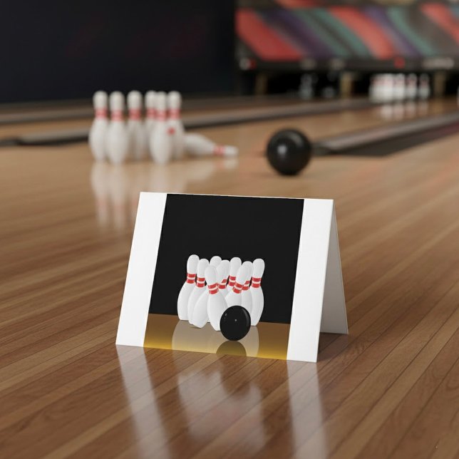 Ten Pin Bowling Strike Letterpress Thank You Card (Creator Uploaded)