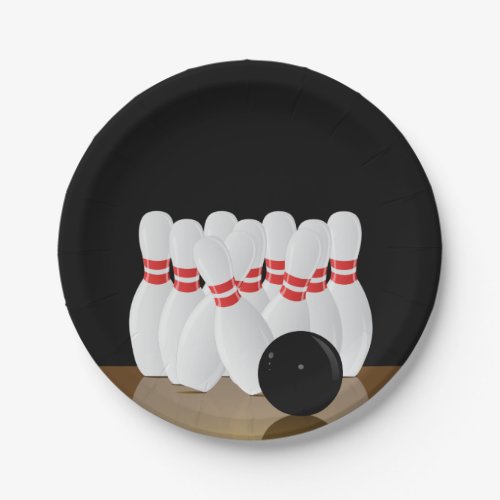 Ten Pin Bowling Strike Paper Plates