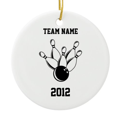 Ten Pin Bowling, Team Name, 2012 Ceramic Ornament
