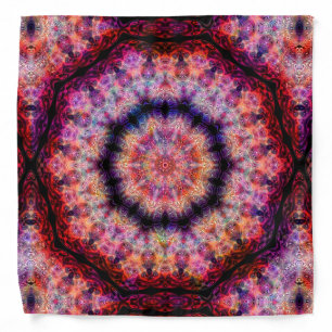 Ten Pointed Radial Colorful Kaleidoscope Bandana