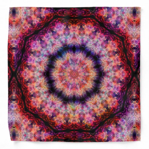 Ten Pointed Radial Colorful Kaleidoscope Bandana