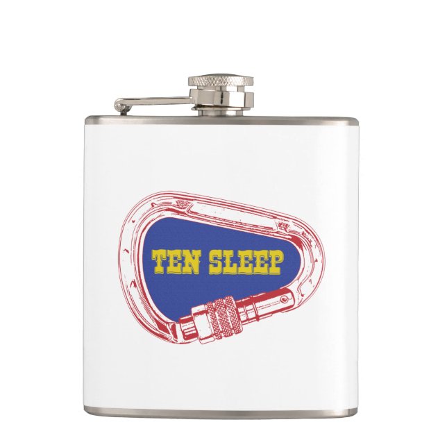 Ten Sleep Rock Climbing Carabiner Flask (Front)