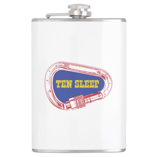 Ten Sleep Rock Climbing Carabiner Flask (Front)