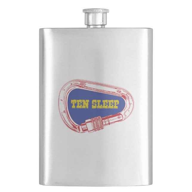 Ten Sleep Rock Climbing Carabiner Flask (Front)