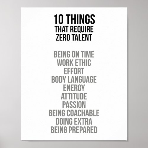 Ten Things That Require Zero Talent Poster