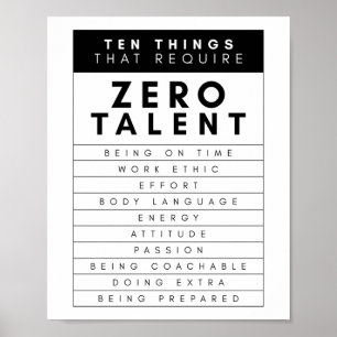 Ten Things That Require Zero Talent Poster