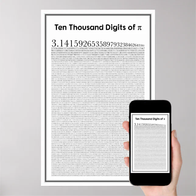 Ten thousand digits of pi poster zazzle