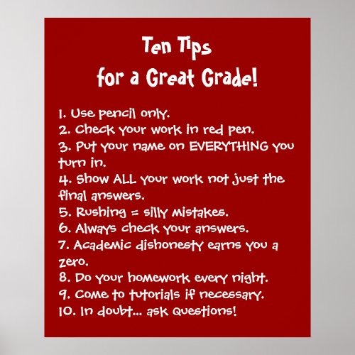 Ten Tips for a Great Grade Poster