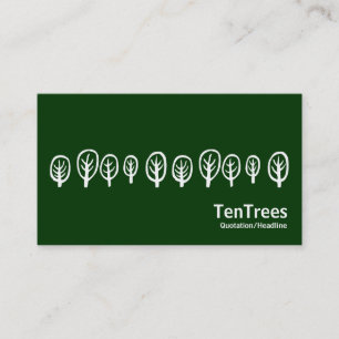 Ten Trees - White on Dark Green Business Card