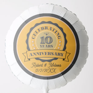 ten year Anniversary add names date Balloon