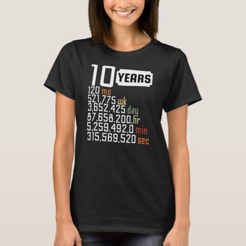 TEN Years Of Being Awesome Funny 10th Birthday T_Shirt