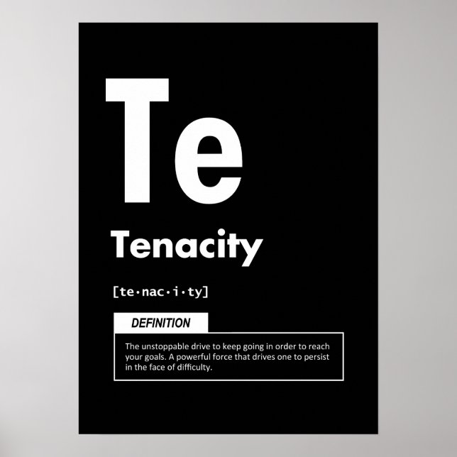 Tenacity - Element Of Success - Motivational Poster (Front)