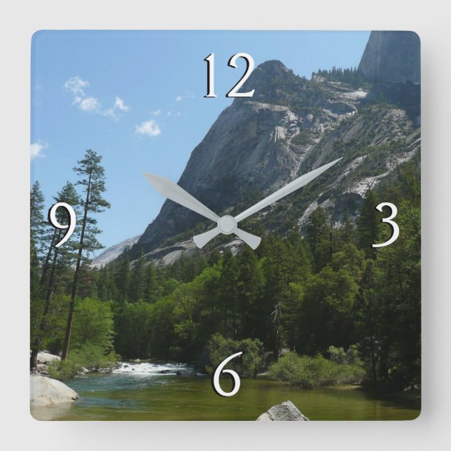 Tenaya Creek in Yosemite National Park Square Wall Clock (Front)
