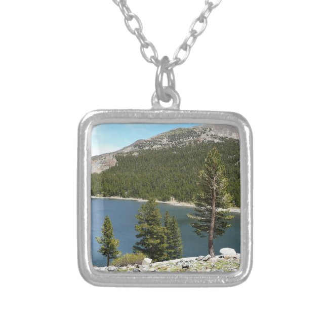 Tenaya Lake in Yosemite National Park Silver Plated Necklace (Front)