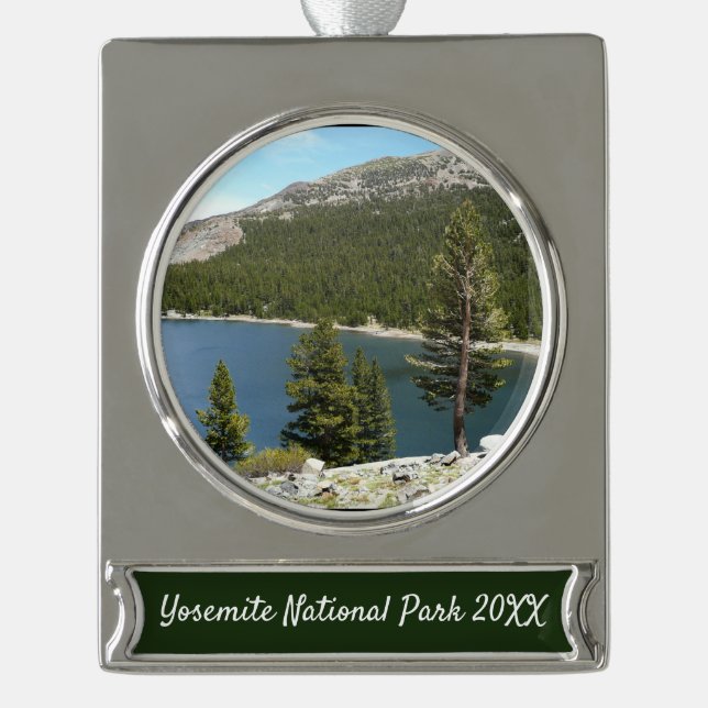 Tenaya Lake  Silver Plated Banner Ornament (Front)