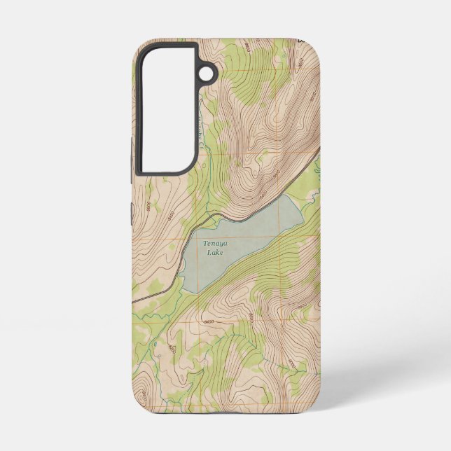 Tenaya Lake, Yosemite Topographic Map Samsung Galaxy Case (Back)
