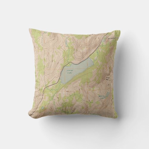 Tenaya Lake Yosemite Topographic Map Throw Pillow