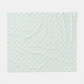 Tender and Small Minty Leaves Fleece Blanket