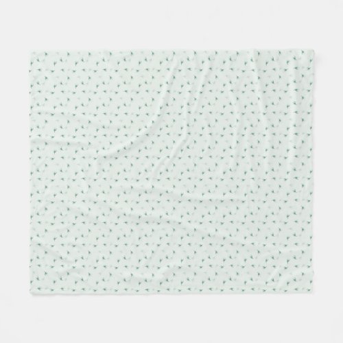 Tender and Small Minty Leaves Fleece Blanket