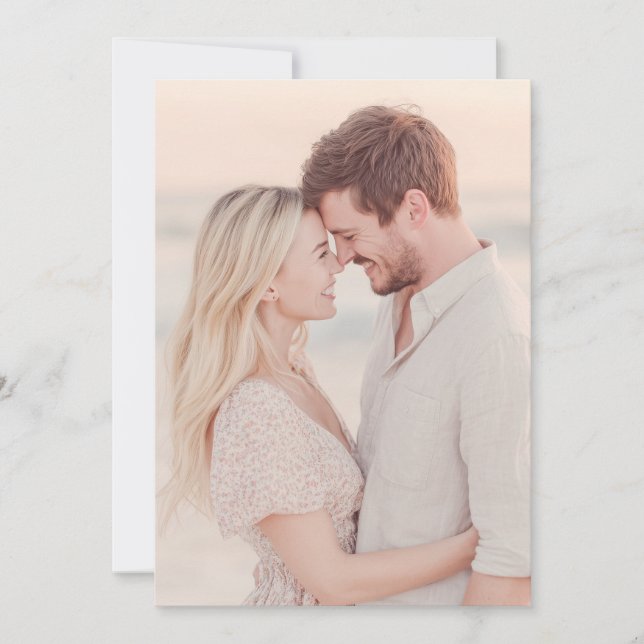 Tender Beige Realistic Photo Invitation (Front)